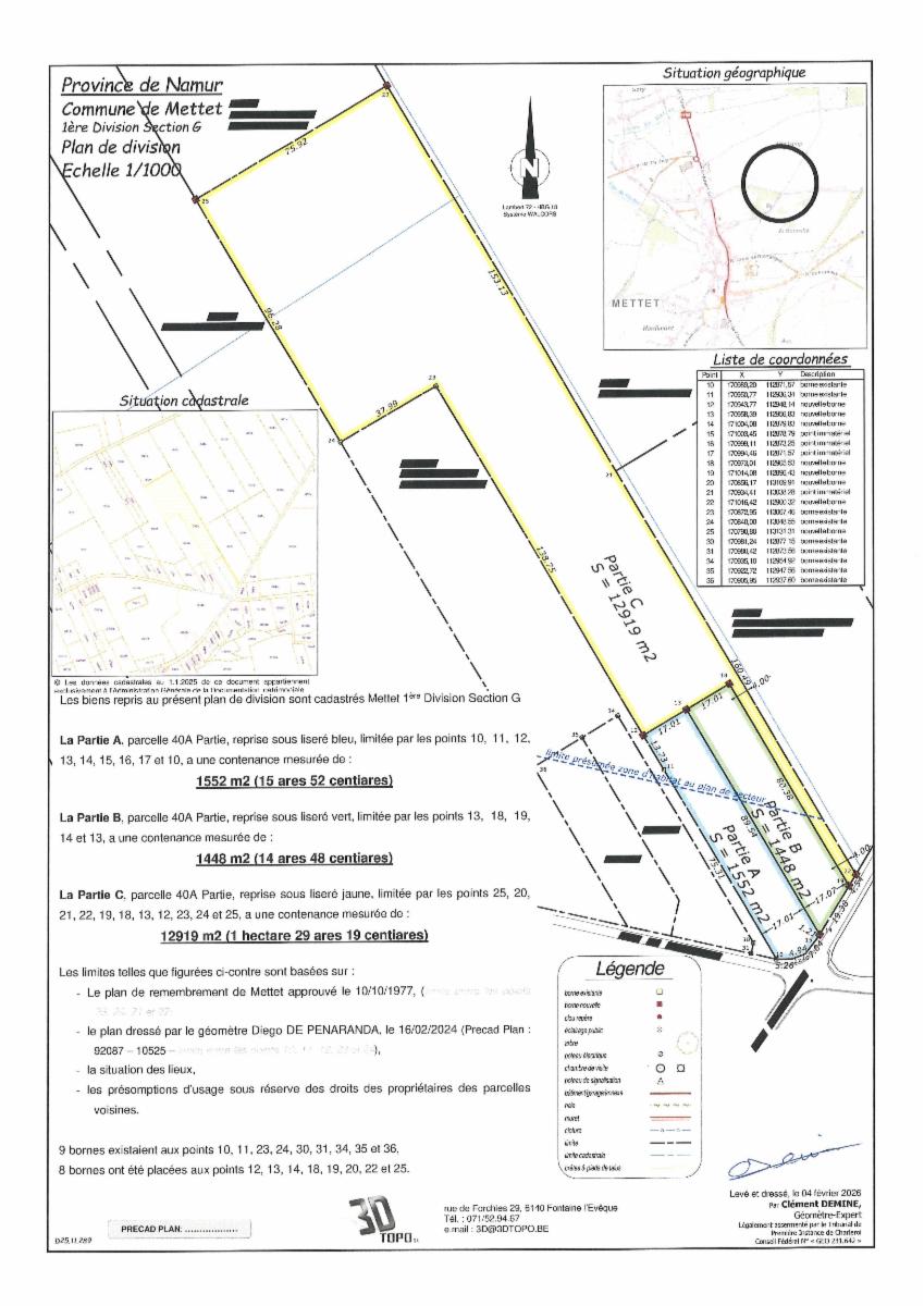 Terrain à vendre - Rue de Foischelle, 5640 Mettet